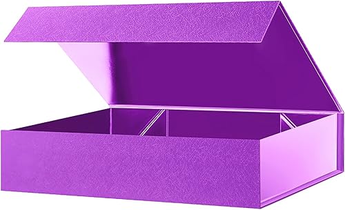 PACKHOME Caja de regalo de 11 x 7.8 x 2.3 pulgadas, caja de regalo con tapa, caja resistente para camisas con tapa magnética para envolver regalos