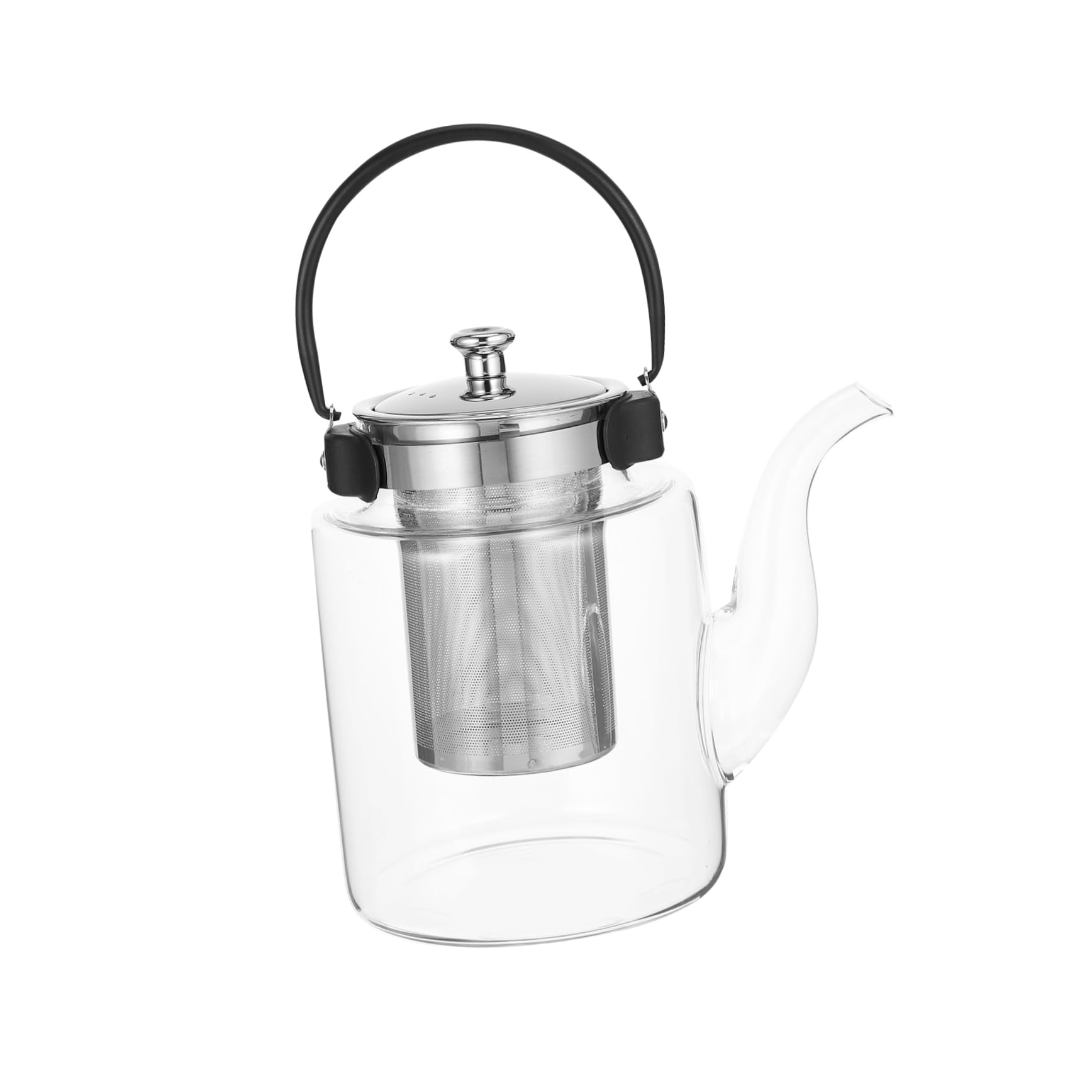 MAGICLULU Transparente Teekanne aus Glas mit Sieb Hitzebeständiger Wasserkocher Glaskessel für Teezubehör Ergonomischer Griff Geeignet für Esszimmer und Wohnzimmer