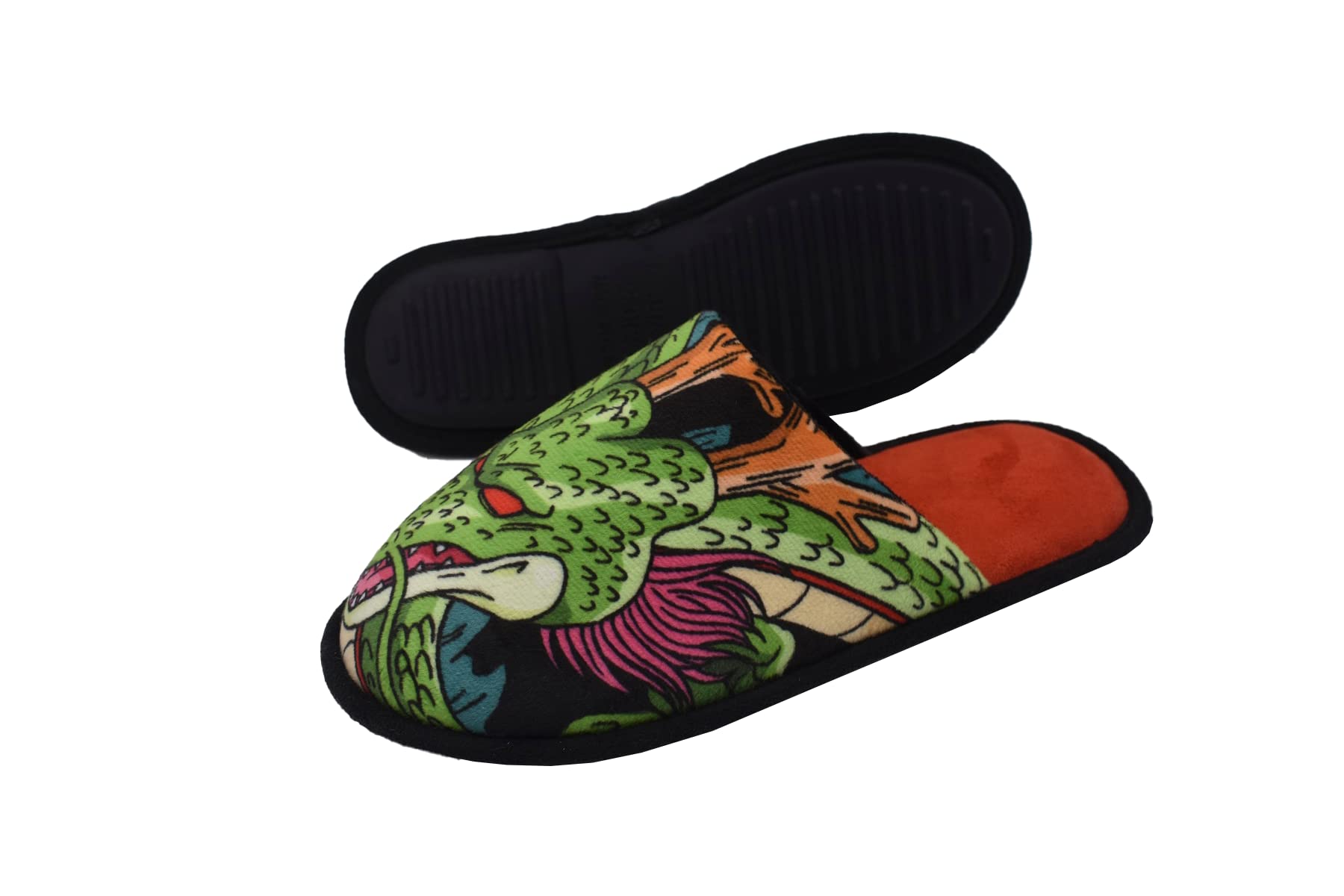 CYPBRANDS Unisex Dragon Ball - Shenron Design Soft Open Slippers, Size 5/6, Multicoloured, Official Product (CyP Brands), Black, M