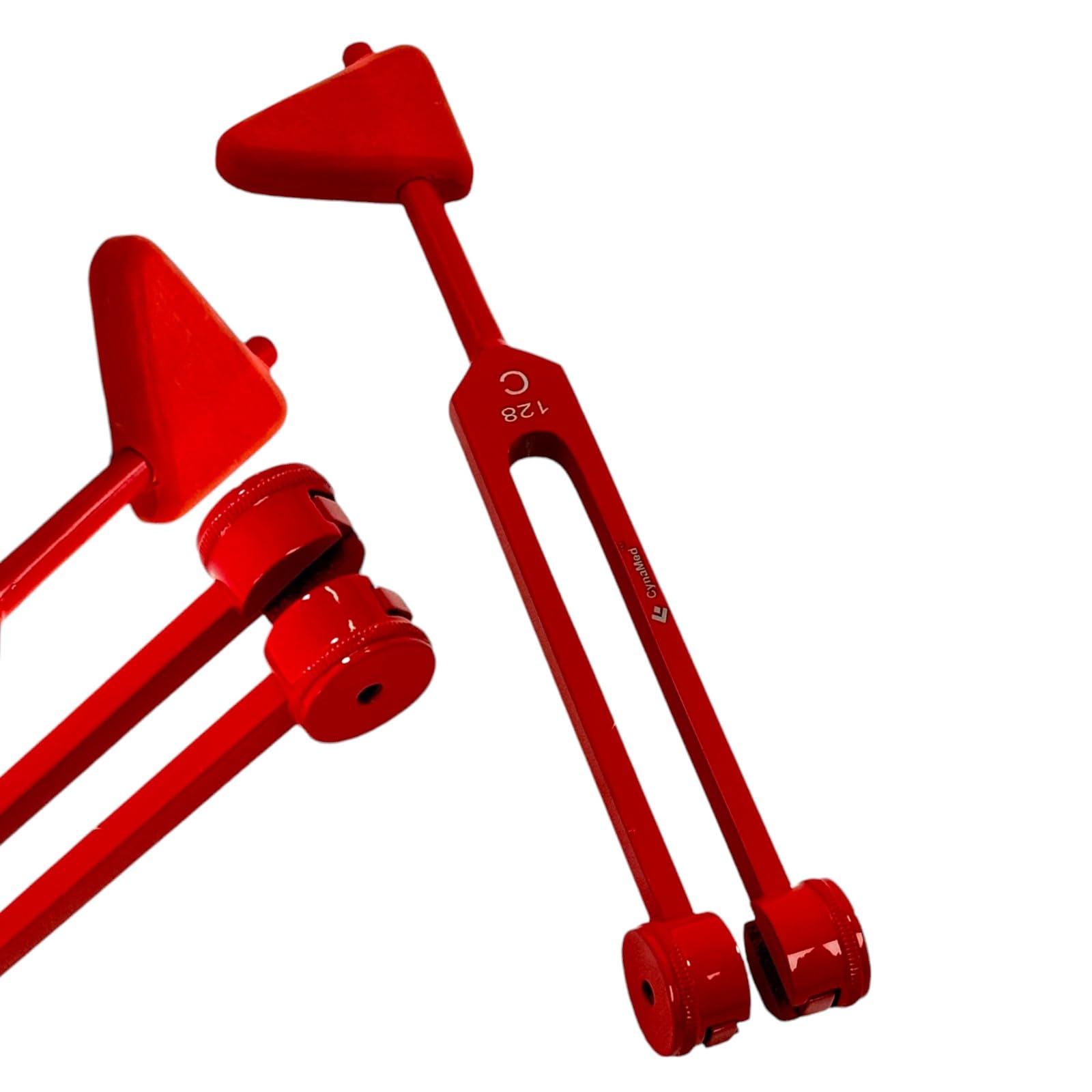 Reflex Testing Diagnostics Percussion Hammer Tuning Fork, 2-in-1 Neuro Testing Instrument, Fully Colored (Red)