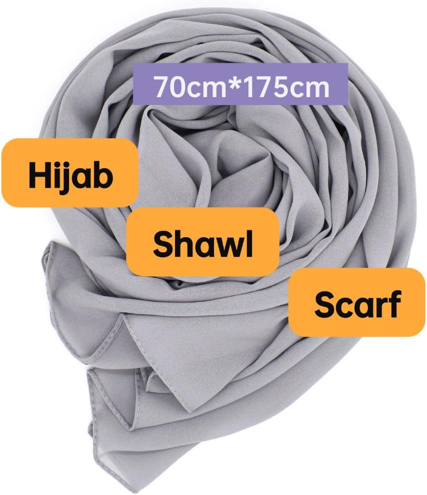 Chiffon Hijab Scarf for Muslim Women Shawl Wrap for Wedding Party Evening Dress Summer Sun-proof Coverup - Image 2