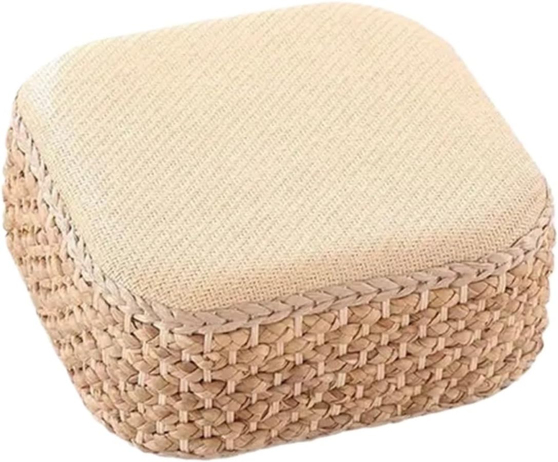 Short Rattan Stool, Hand Woven Piers Household Living Room Sofa Coffee