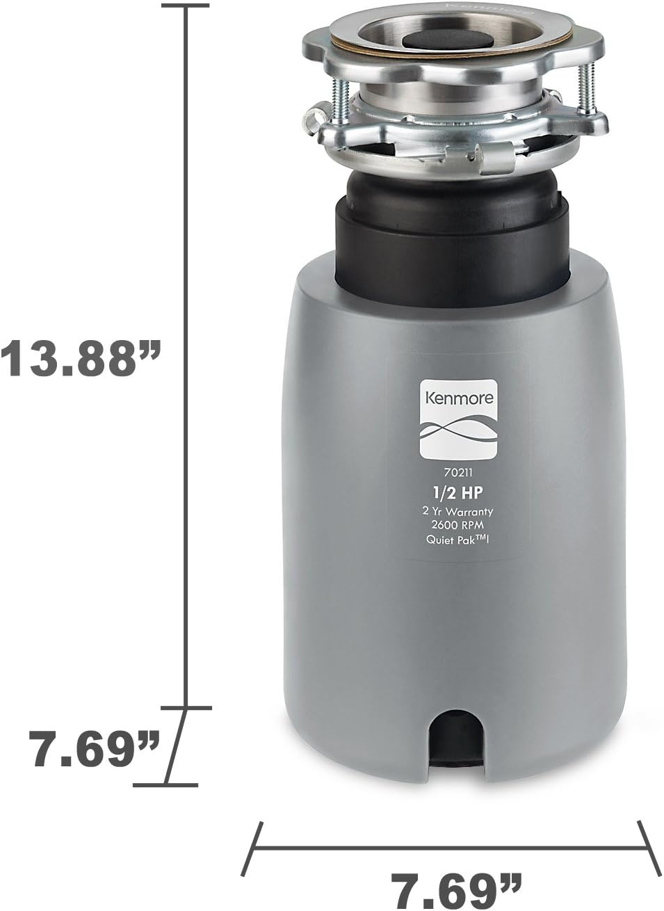 Tools & Home Improvement 2600 RPM Garbage Disposer Kenmore 70211 1/2