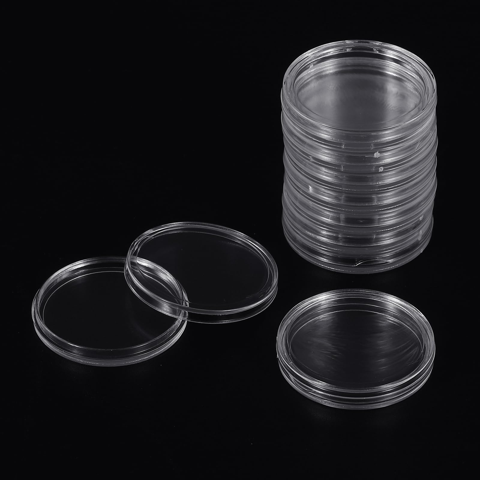 PATIKIL Coin Snap Holder 100 Pack Coin Case Storage Round with Organizer Box Fit 17/20/25/27/30mm Coins for Collectors Collection Supplies White Foam Gasket - Image 3