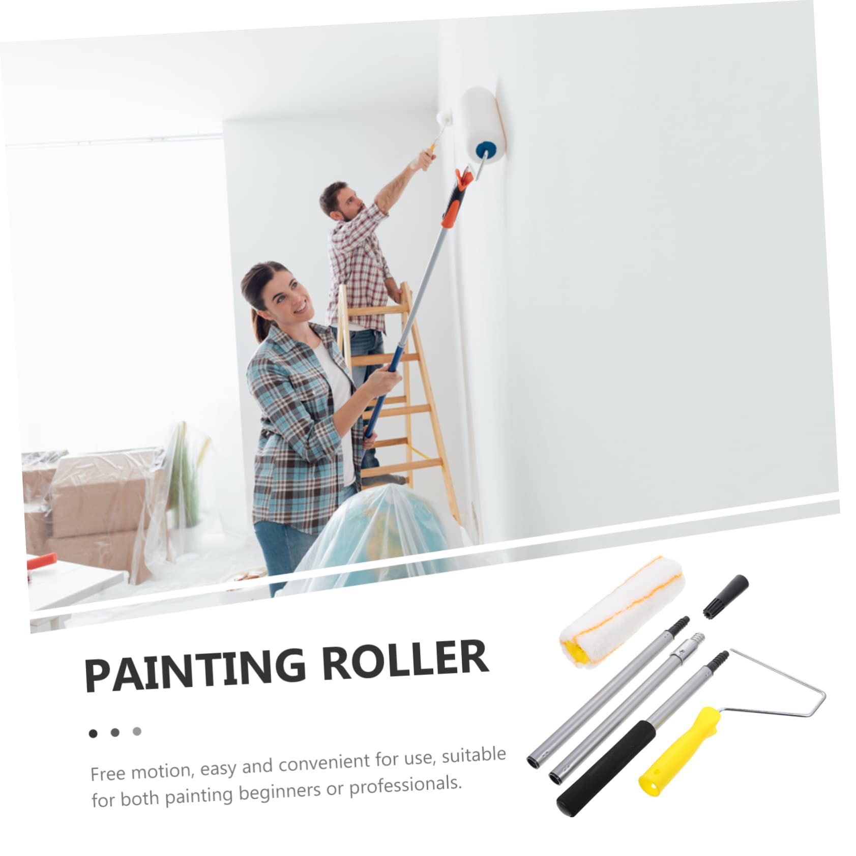 Tofficu Per Pittura in Microfibra Rulli Per Pittura Staccabili Per Professionale Applicazione Facile Su Soffitti e Mobili