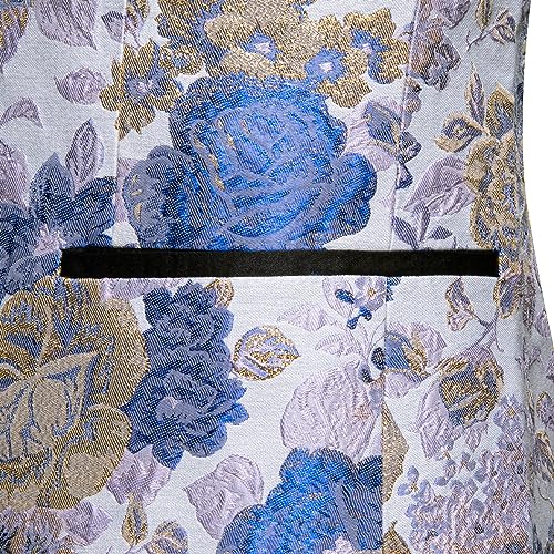 Image of Barry.Wang Blazer for Men Paisley Sport Coat Lightweight Suit Jacket Regular Tuxedo Flower Mardi Gras Carnival Gift