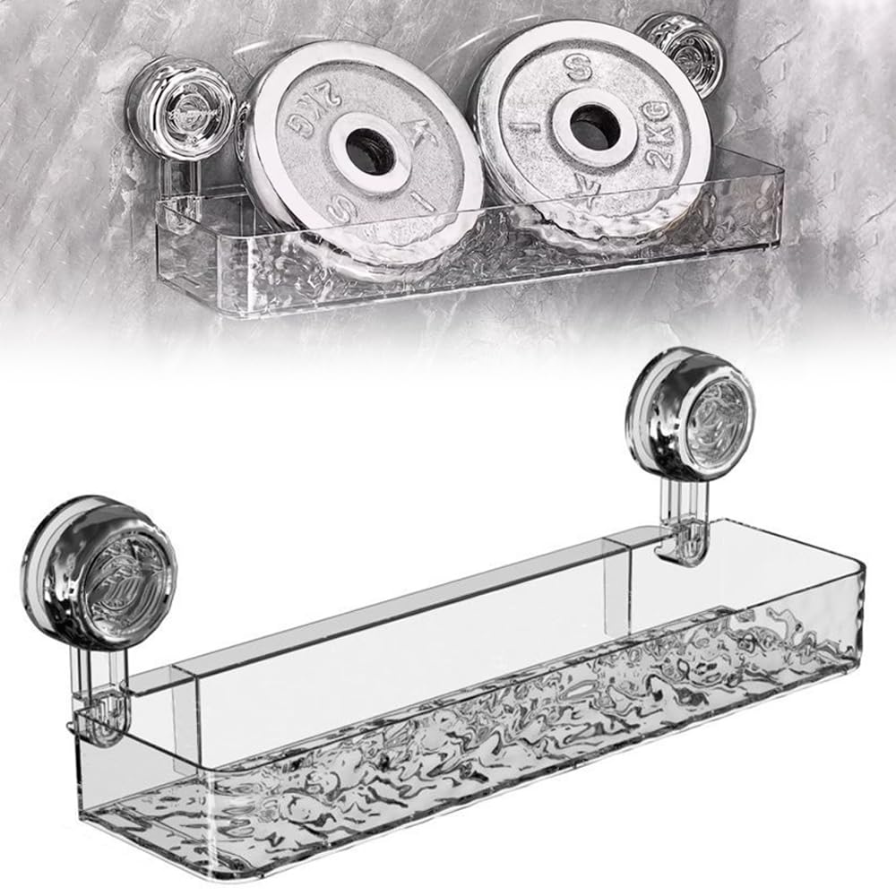 Foxiod Suction Cup Shower Caddy Upgrade No-Drill Wall Mounted Suction Cup Storage Rack Shower Organizer Removable Bathroom Shelf