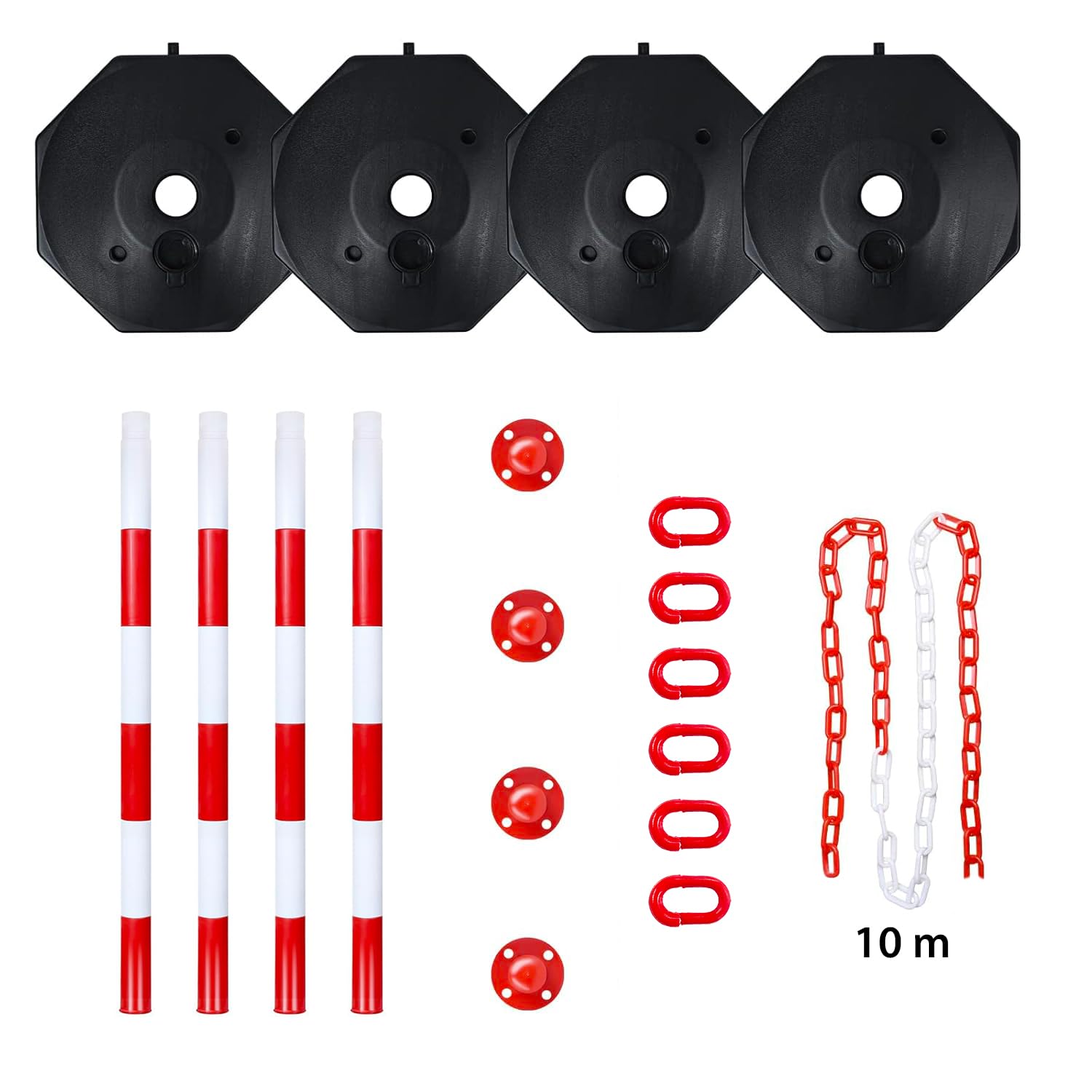 Parent Paletti di Plastica con catena (Set di 4 Paletti)