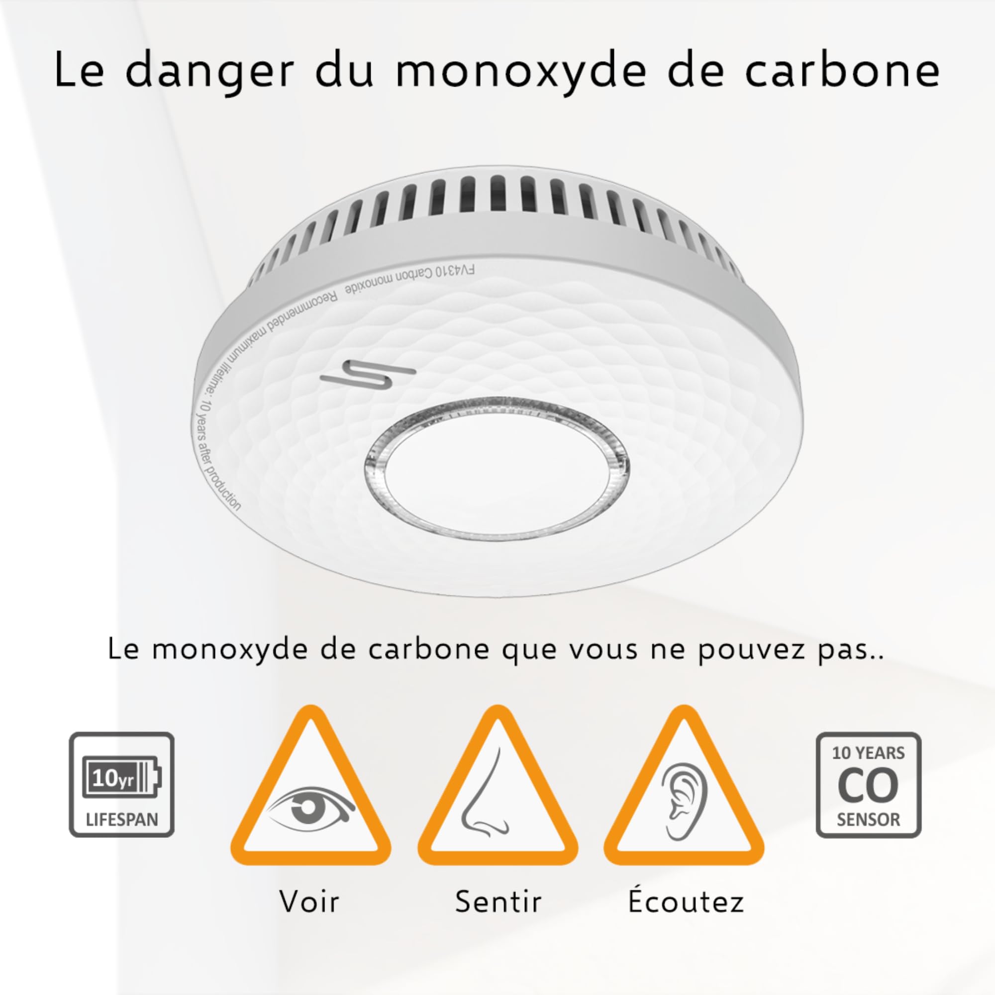 ELRO FV4310 Détecteur Combiné - Détecteur de fumée et de Monoxyde de Carbone avec 10 ans d'autonomie de la Batterie