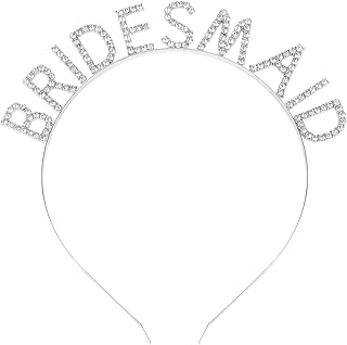 Silver Hairband for Bridesmaid, Bridesmaid Headband with Rhinestone, Bridal Shower, Bachelorette Party, Wedding Decorations, One Fits All Material, Reusable
