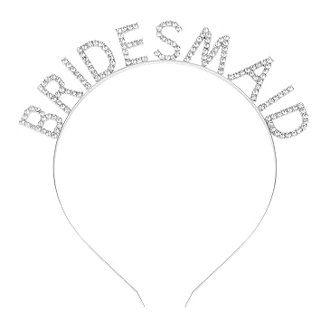 Silver Hairband for Bridesmaid, Bridesmaid Headband with Rhinestone, Bridal Shower, Bachelorette Party, Wedding Decorations, One Fits All Material, Reusable