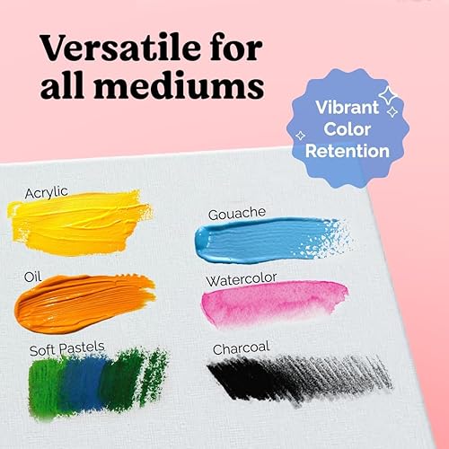 Miniatura 4 de Chalkola Paneles de lienzo de pintura de 9 x 12 pulgadas (paquete de 15) para pintura acrílica y arte al óleo, tableros imprimados 100% algodón, sin