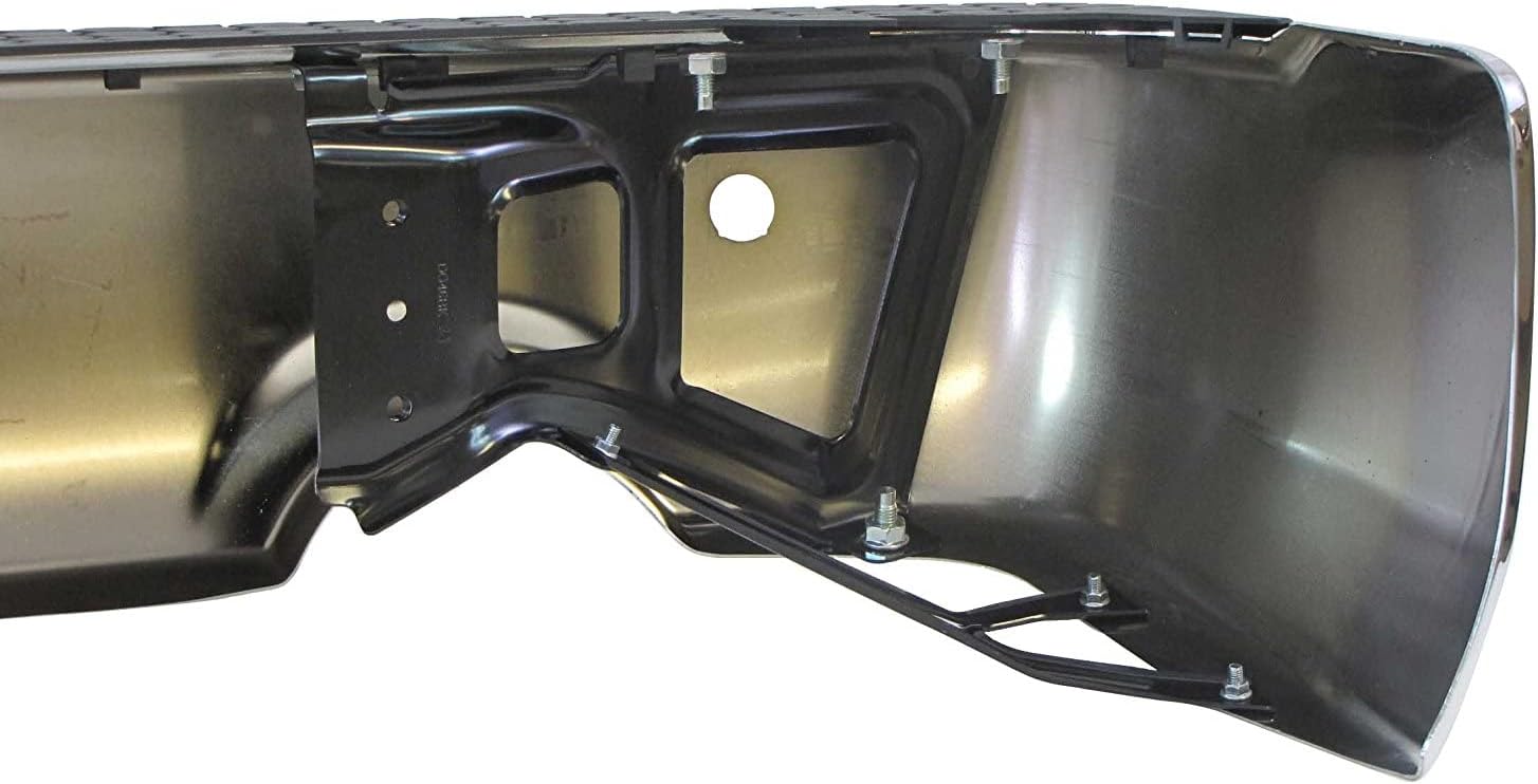 BUMPERS THAT DELIVER - Chrome, Steel Rear Step Bumper Assembly Compatible with 2009-2018 Dodge RAM 1500 Series Pickup w/Park Assist & Dual Exhaust 09-18, CH1103119