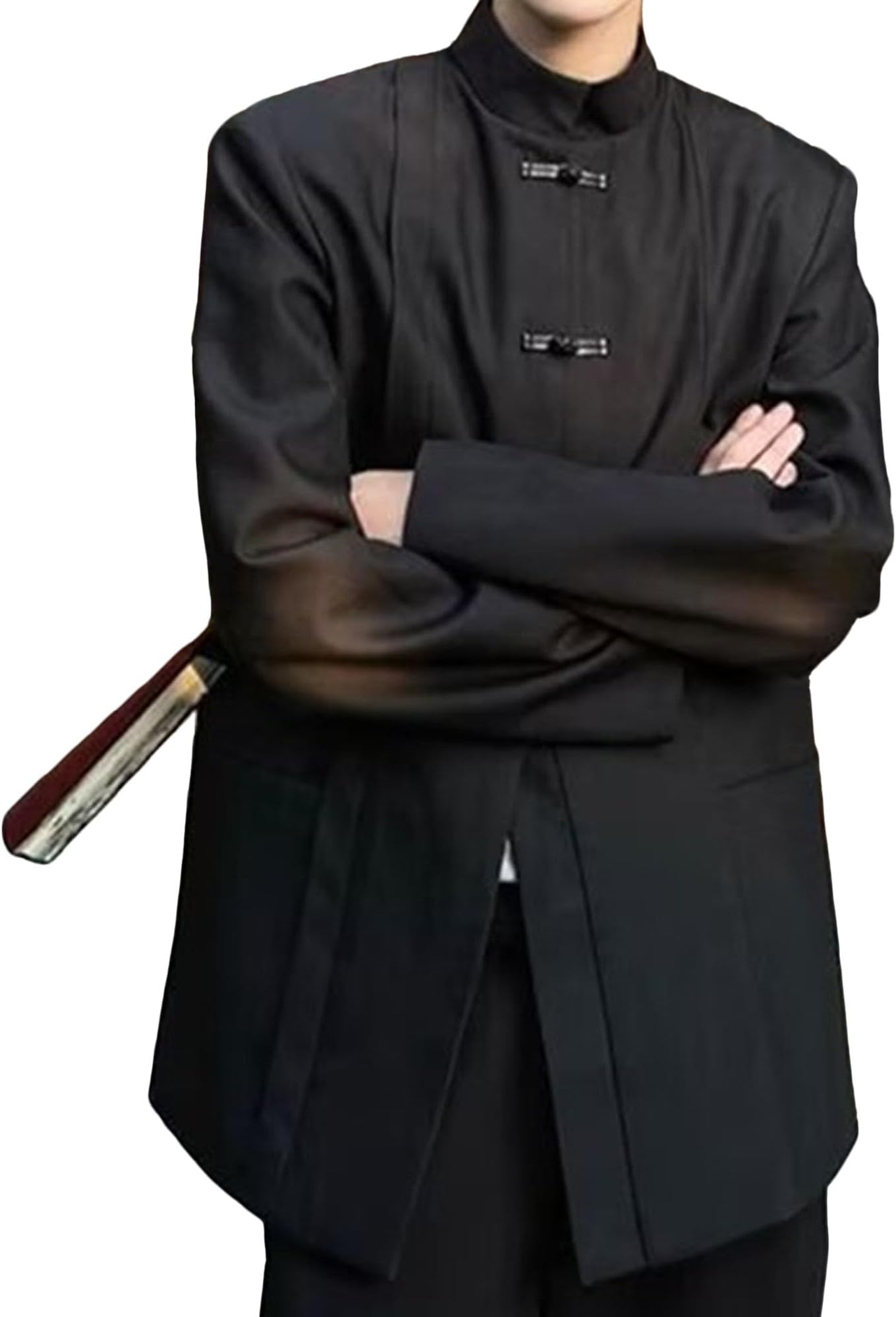 Men Chinese Style Stand Collar Business Coat Slim Fit Tradition Chinese Tunic Suit Classic Casual Thin Dinner Jacket