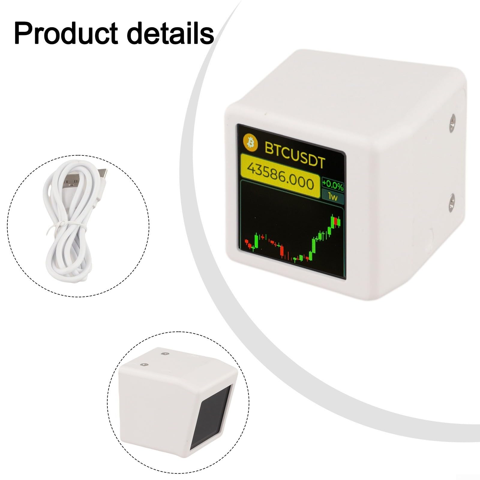 GeekMagic NerdMiner Smalltv PRO Aktie, Echtzeitpreis mit Wetteruhr, WiFi-Desktop-Gadget für Geldwechsel, ABS-Gehäuse, Typ-C-Power, Weiß