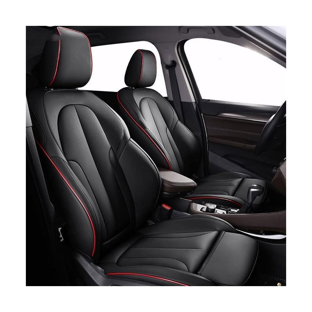 ZZZZS Coche Fundas Asientos Cuero para Passat 2017-2022, Funda de Asiento Cojín Protector Delantero y Trasero Juegos De Protectores Accesorios,A/Black