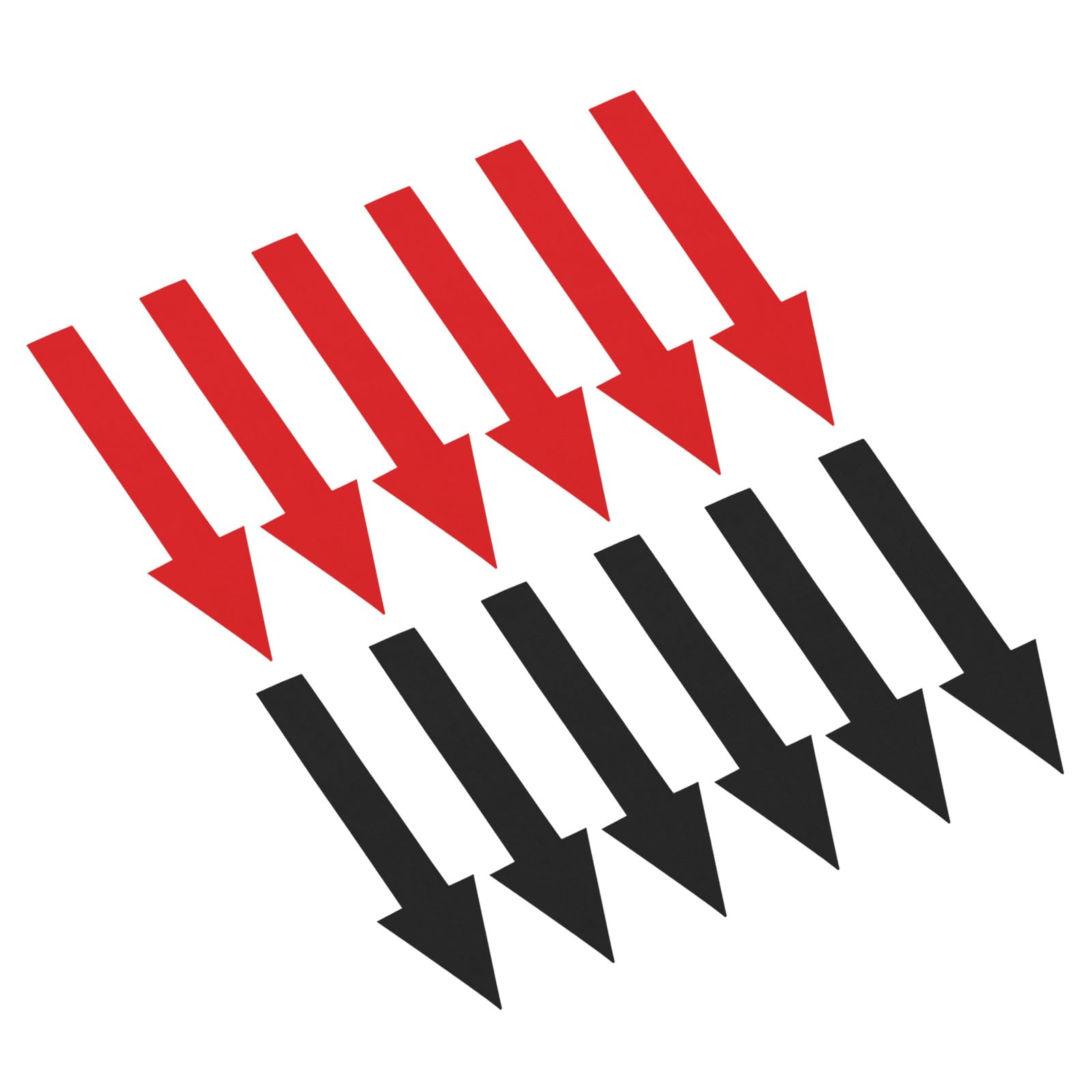 PATIKIL Directional Arrow Sticker, 12 Pack PVC Removable Self Adhesive Waterproof Floor Decal Wall Marking Sign for Road Instructions, Black/Red