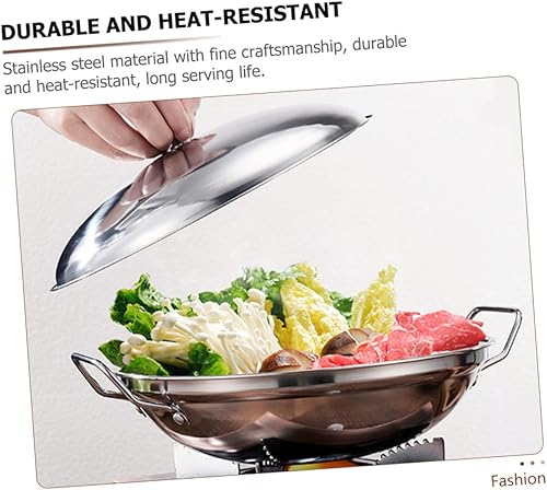 Miniatura 5 de Hemoton 1 juego de olla de cocina de acero inoxidable con doble mango olla caliente para mariscos y platos picantes diseño ahorro de energía estufa