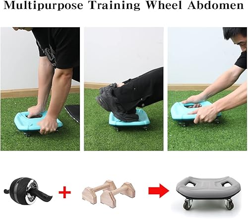 Miniatura 8 de Rueda de rodillo abdominal para entrenamiento de núcleo, equipo de ejercicio de rueda abdominal para gimnasio en casa