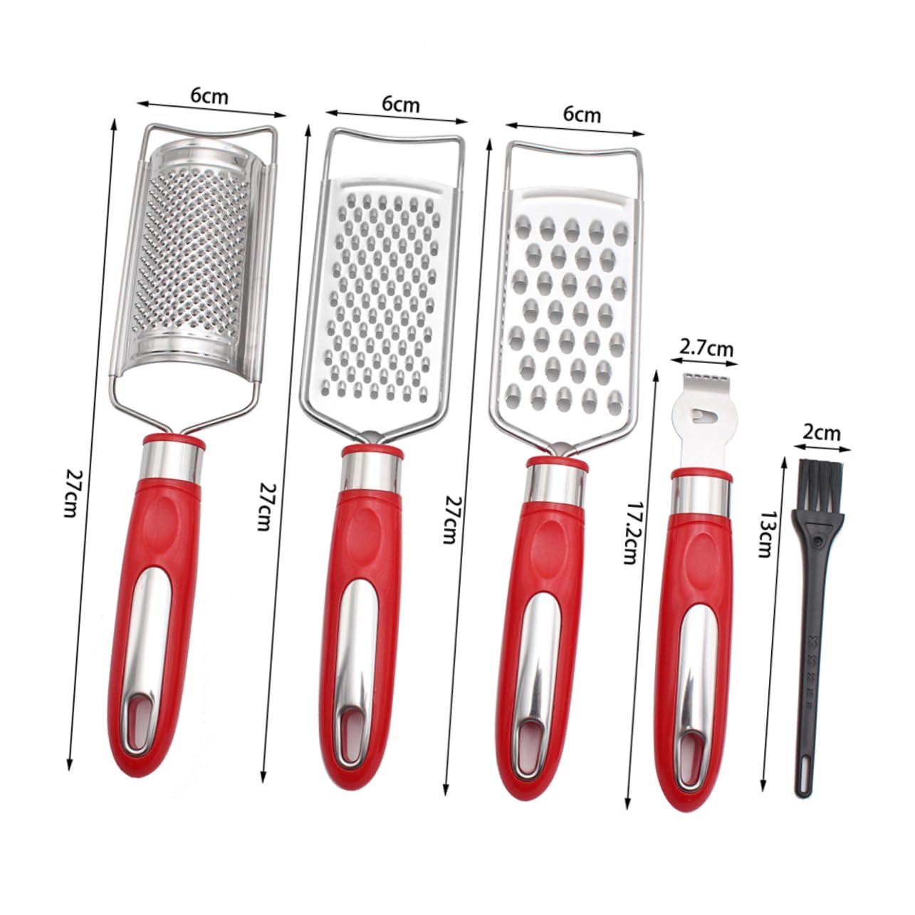 OKUMEYR Ergonomic Handle Cheese Grater 5-piece Set Melon Shaved Cheese Grater Vegetable Chopper Slicer Cutting Tool Kitchen Essential