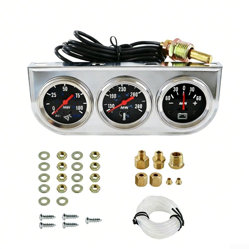 Triple jauge mécanique 52 mm avec design résistant aux chocs