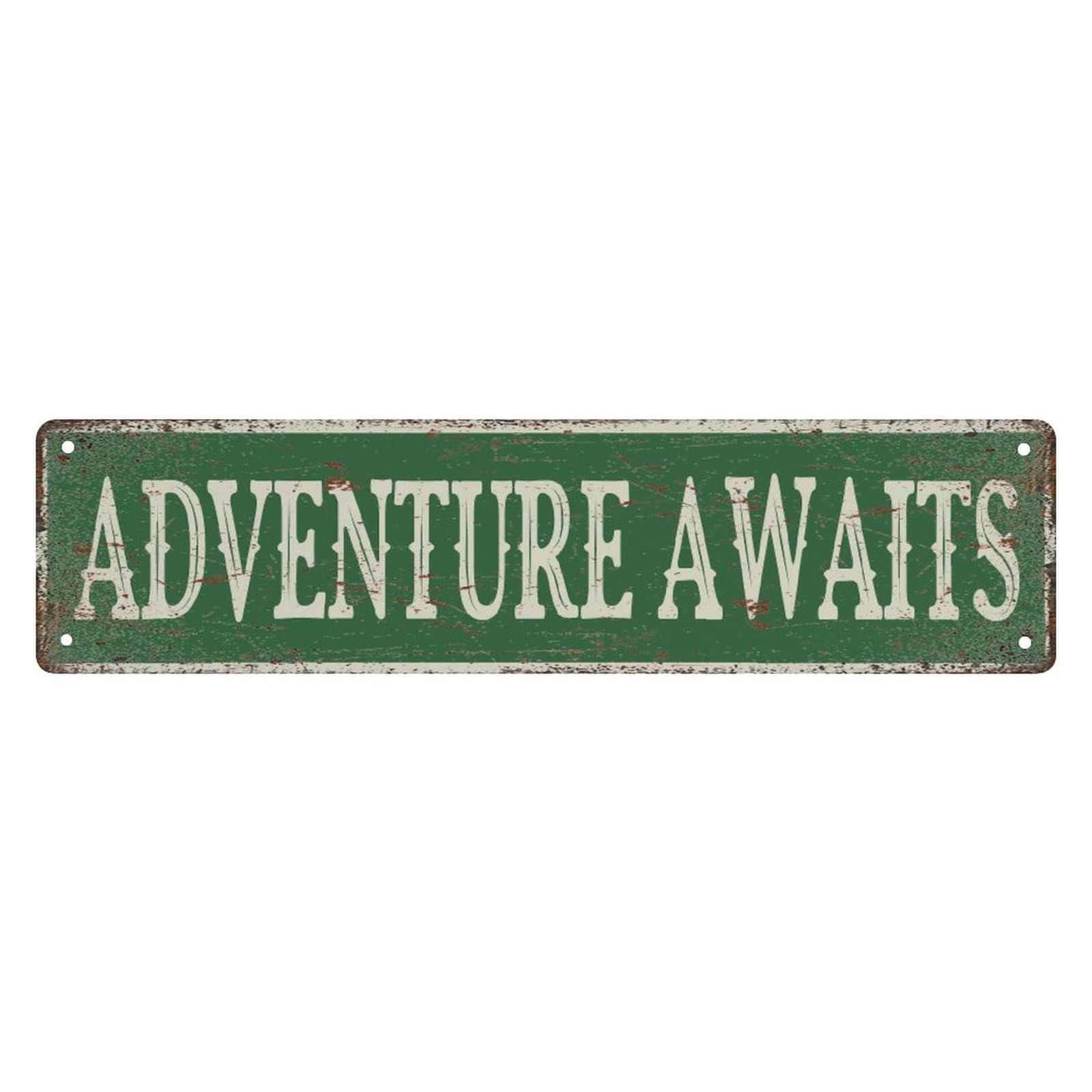 Adventure Awaits 4x16 Inch Vintage Tin Signs Funny Street Metal Signs For Home Wall Bar Man Cave