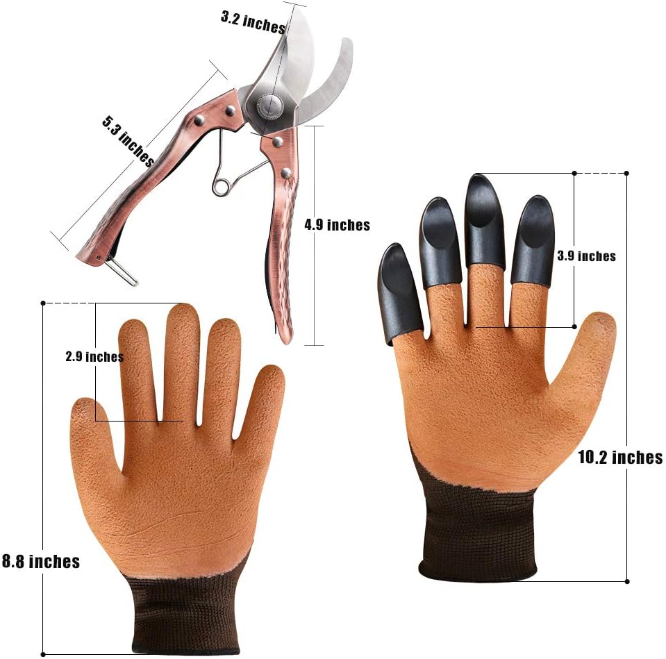 Megawodar Pruner Shears Garden Cutter Clippers and Claw Gardening Gloves : Patio, Lawn & Garden