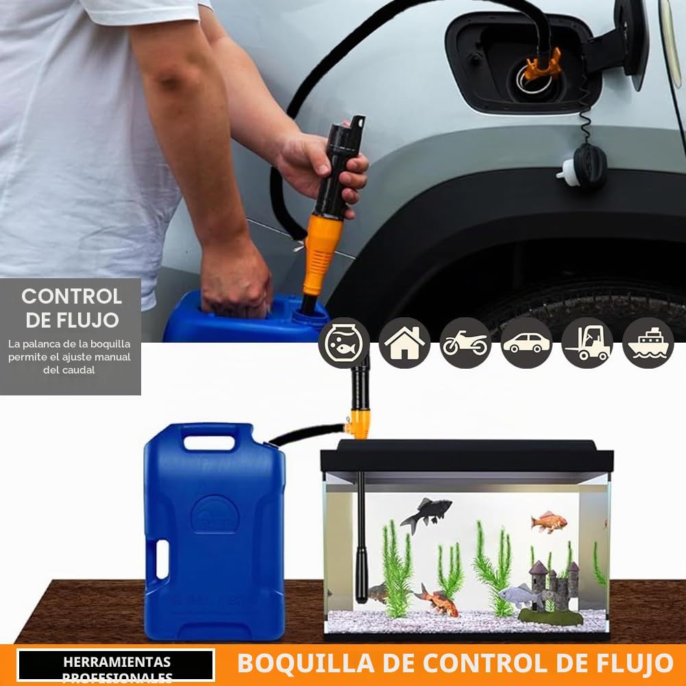 bomba de transferencia eléctrica para bidón, gasolina y fuel oil, con succión automática y pila, 2,6 GPM, para agua