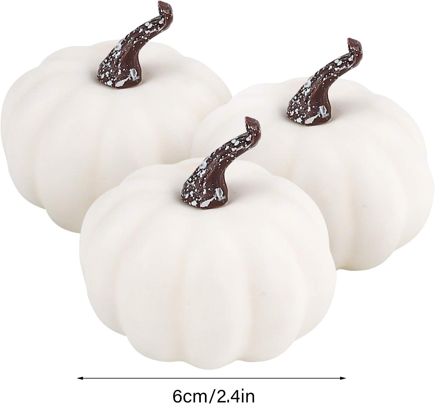 FUNARTY 24pcs White Mini Pumpkins Artificial Small Pumpkins for Halloween, Autumn Thanksgiving Indoor Outdoor Decorations