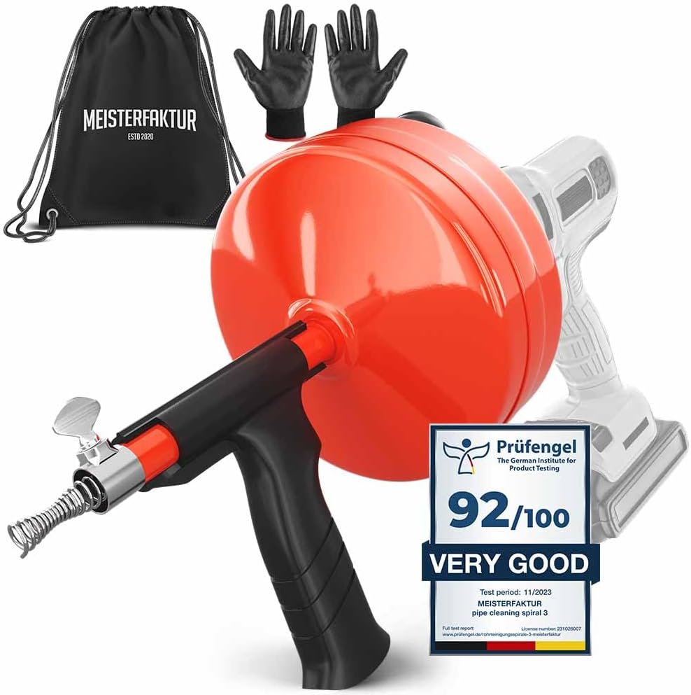 MEISTERFAKTUR drain snake 2.0 [50 FT] with drill attachment Ideal