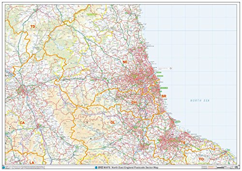 Carte du secteur à code postal S16 Nord-Est Angleterre papier mural anti erreur de ciblage