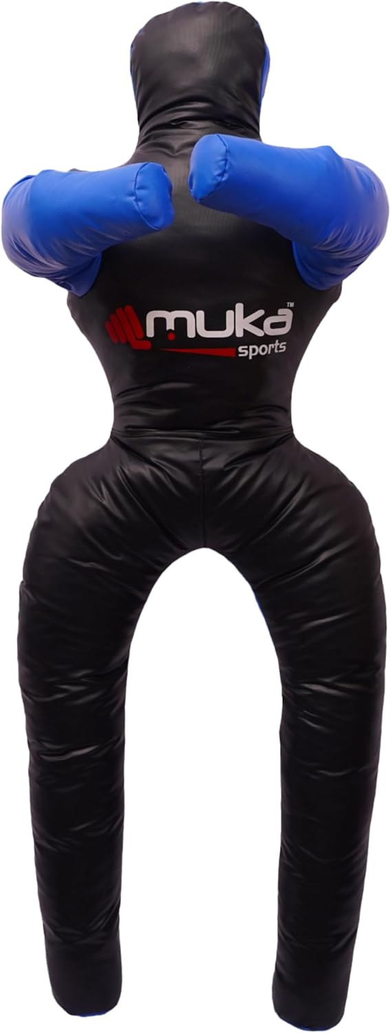 UNFILLED Grappling Dummy for Men & Women Submission MMA, Boxing, Muay Thai, Wrestling, Kickboxing, Taekwondo Training Punching Bag Self Defence Workout (Black&Blue)