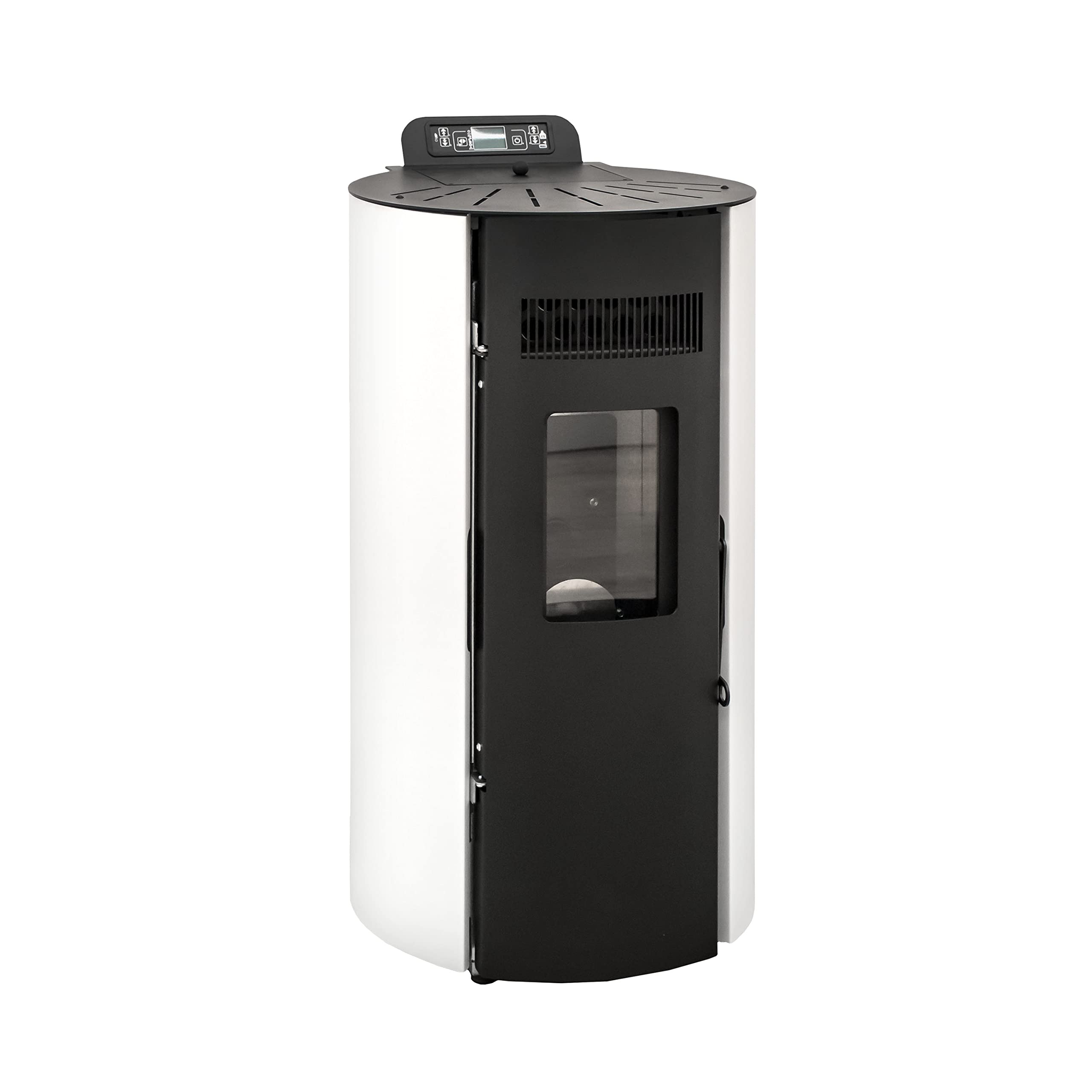 STUFE A PELLET ITALIA Boston 9 KW WiFi | Poêle à Granulés à Air Ventilé Efficacité 91% Chauffe 80m² Autonomie 21H Programmable Contrôle à Distance WiFi 5 Vitesses et Puissances Garantie 24 Mois Blanc