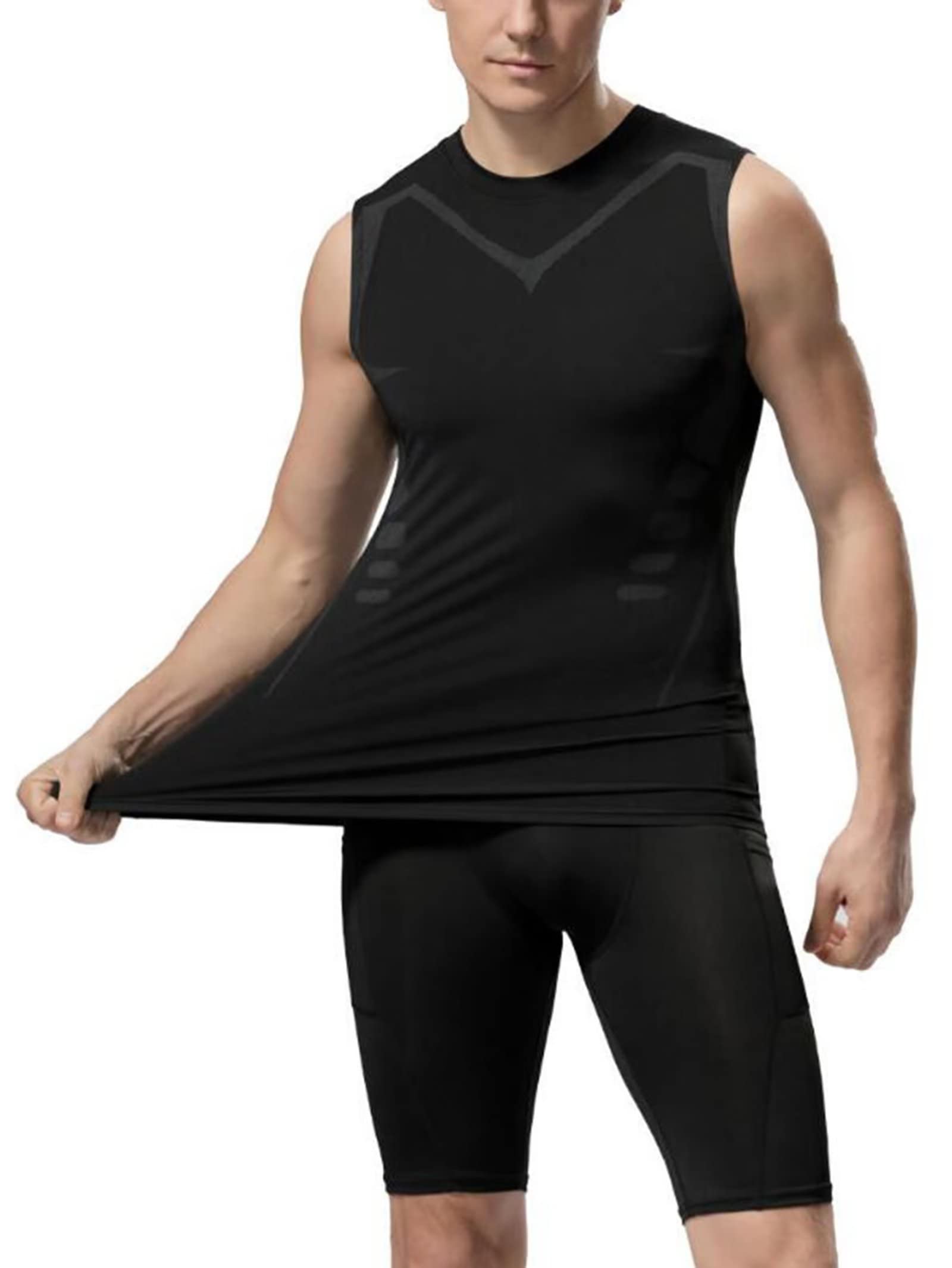 Men's 3 Pack Running Tank Tops Breathable Workout Muscle Sleeveless T-Shirts Summer Gym Fitness Vests Quick Dry Tops Training Bodybuilding Shirts