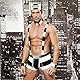 KAKU Herren Sexy Unterwäsche Matrose Kostüm Erwachsene Herren 3 Stück Gefangener Strapse Unterwäsche Outfits Cosplay