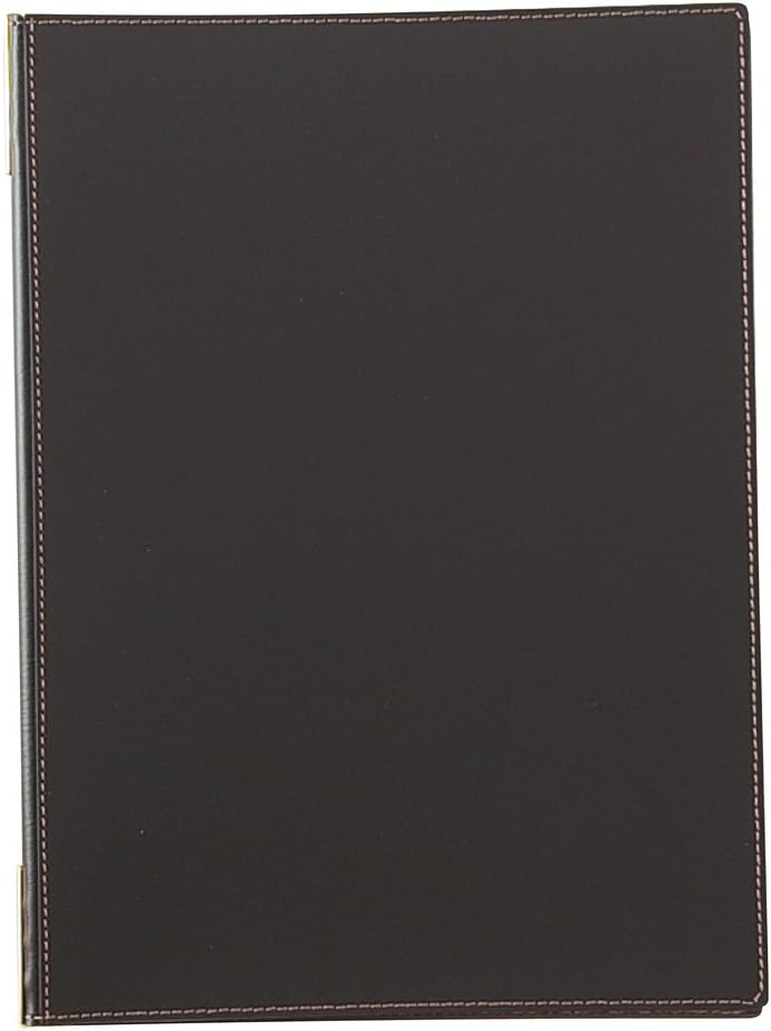 Eimu LB-662 Leather Menu Book with Pin, Medium, Brown
