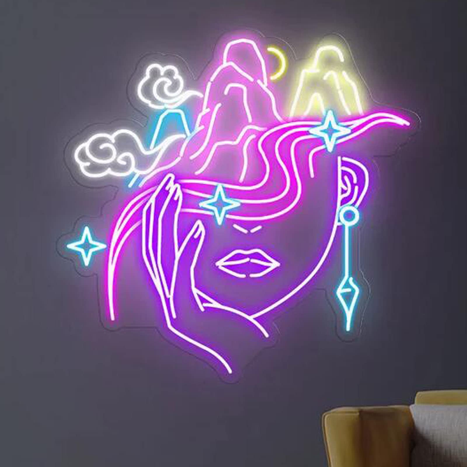 Amazon.co.jp: LEDネオンサイン(Face Neon Sign Custom Rose Handmade 