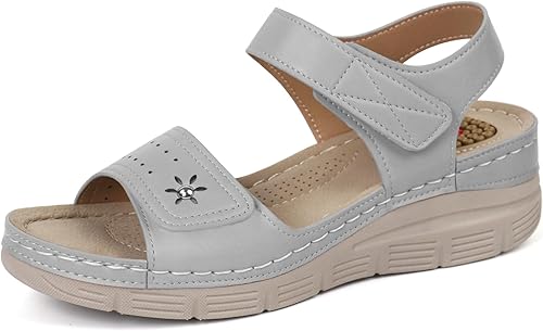 JABASIC Sandalias cómodas para mujer, sandalias ortopédicas para caminar, sandalias ortopédicas con soporte para el arco