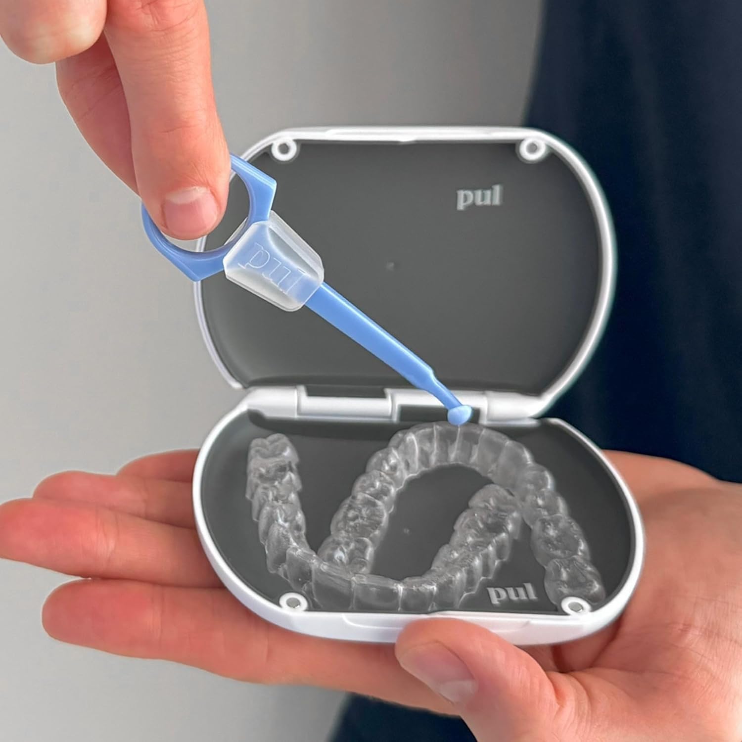 The Pultool 2 w 1 Clear Aligner Chewies i narzędzie do usuwania PUL do wyjmowanych szelek i tac Invisalign (2 szt., niebieski)