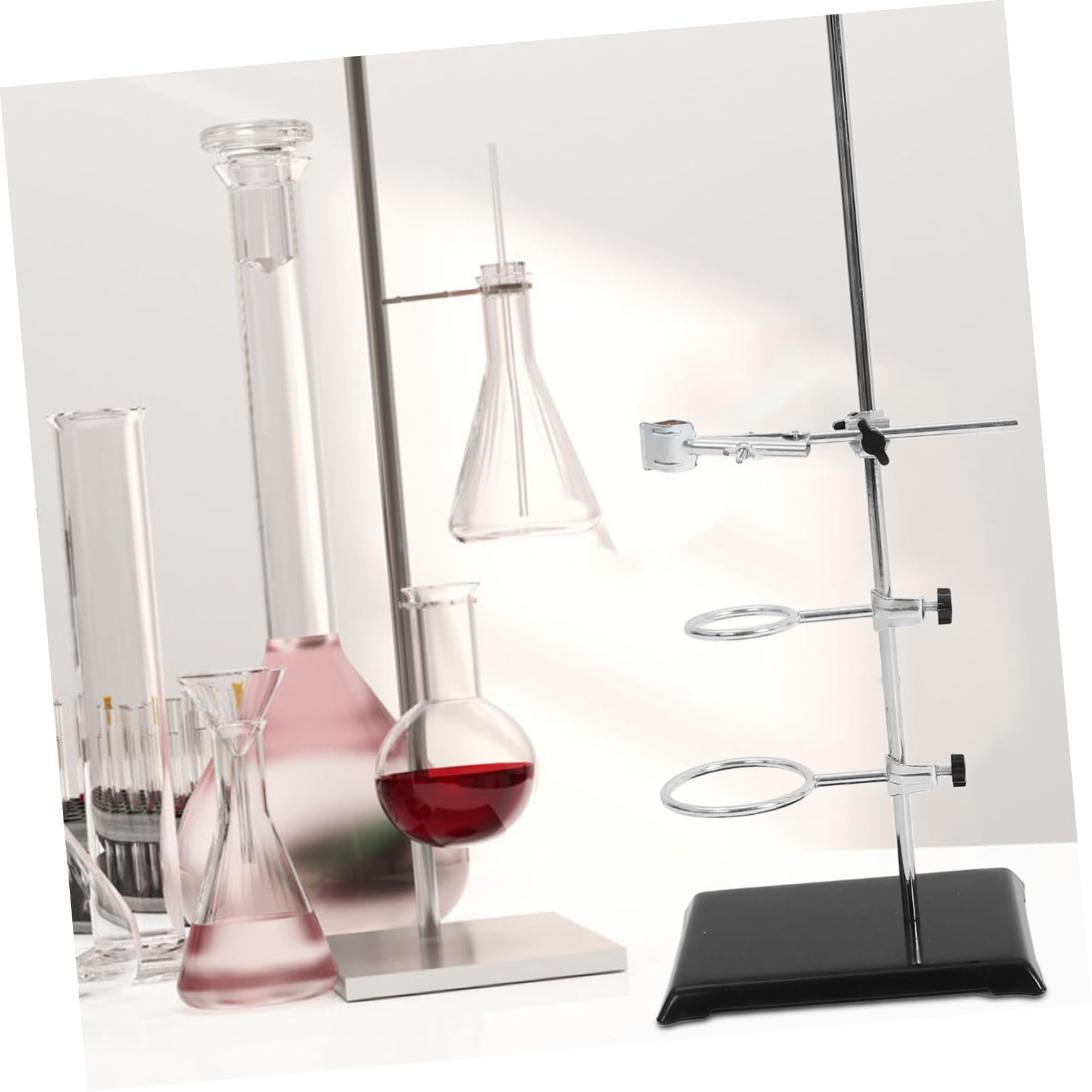 Laborstativ für Laborgeräte Tischstativ mit Klemmen und Ringstativ für Experimente Chemie-laborständer für Filtration und Erhitzung