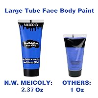 Vista 2 de MEICOLY Pintura facial y corporal en crema azul real, tubo grande de 2.37 oz a base de agua, pintura corporal completa para adultos y niños, tubo