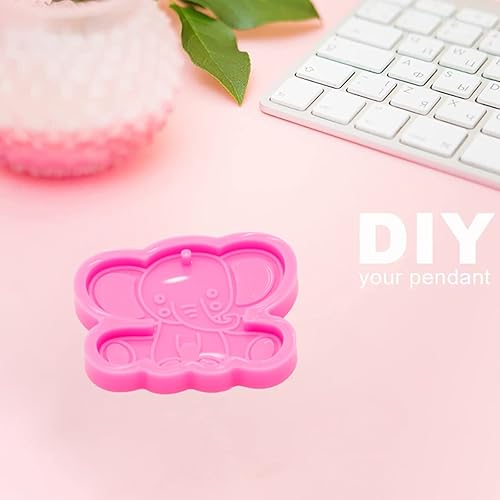 Miniatura 2 de Molde de resina de silicona de elefante para bebé, molde de resina con forma de elefante, lindo molde de resina de exposición para joyería y