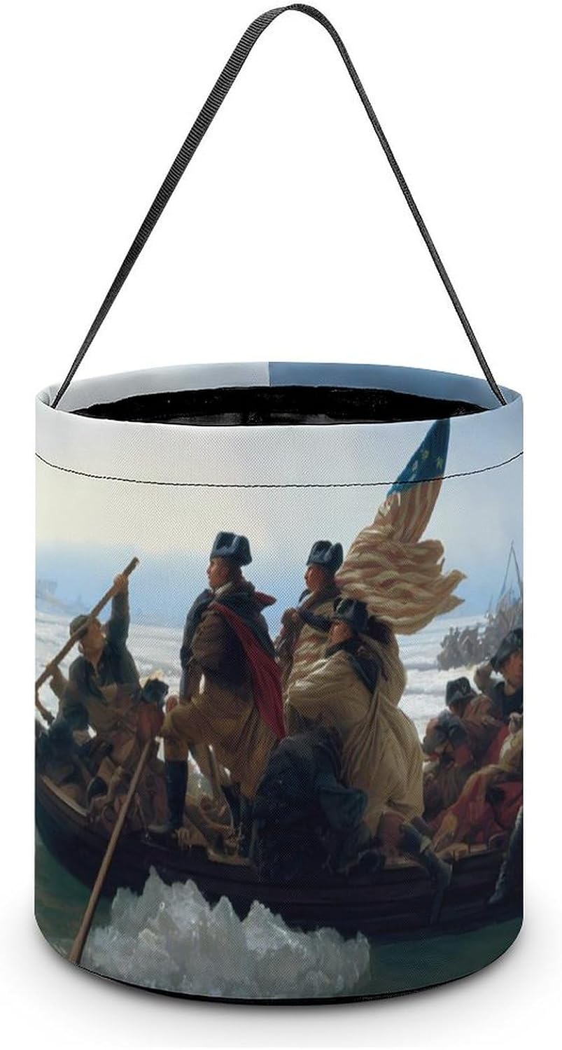 Washington Crossing The Delaware Halloween Treat Bag Reusable Candy Basket Tote Goody Bags Gift Party