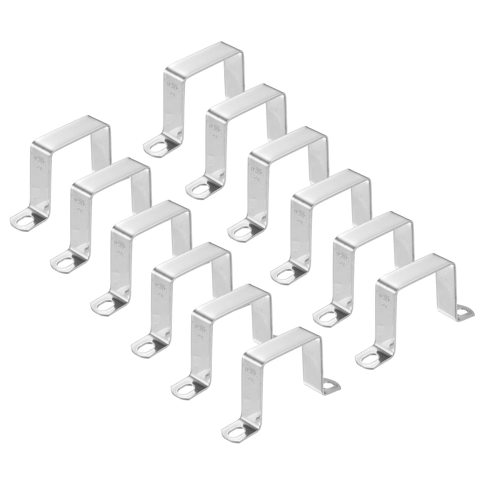 HARFINGTON 12 morsetti quadrati per tubi, 50 x 50 mm, in acciaio inox 304 | Morsetto a forma di U, staffa connettore per tubo quadrato con fibbia per tubo flessibile