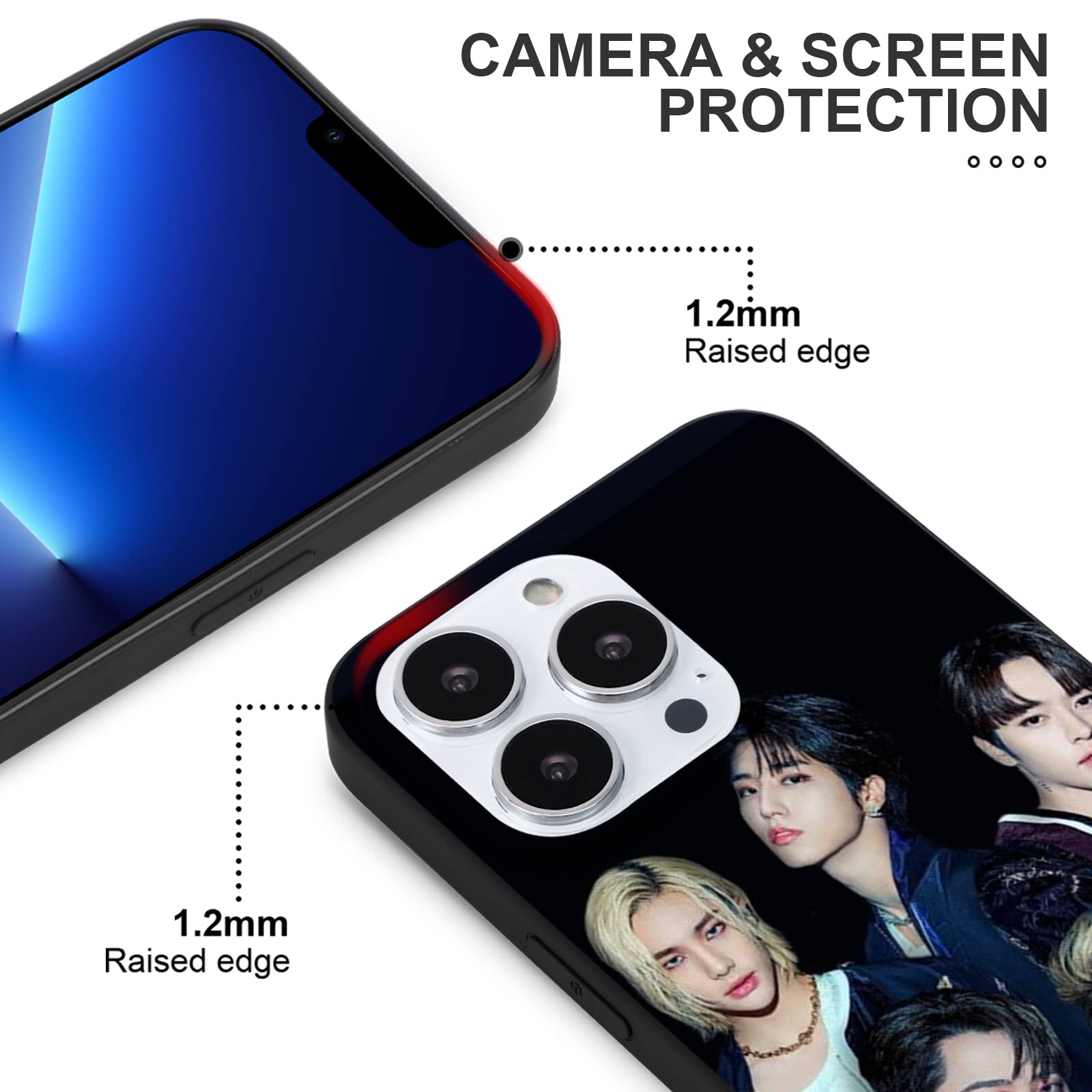 Nurkorki 2 Pièces Noir Coque Pour IPhone 13 IPhone 14 6,1",Etui Avec