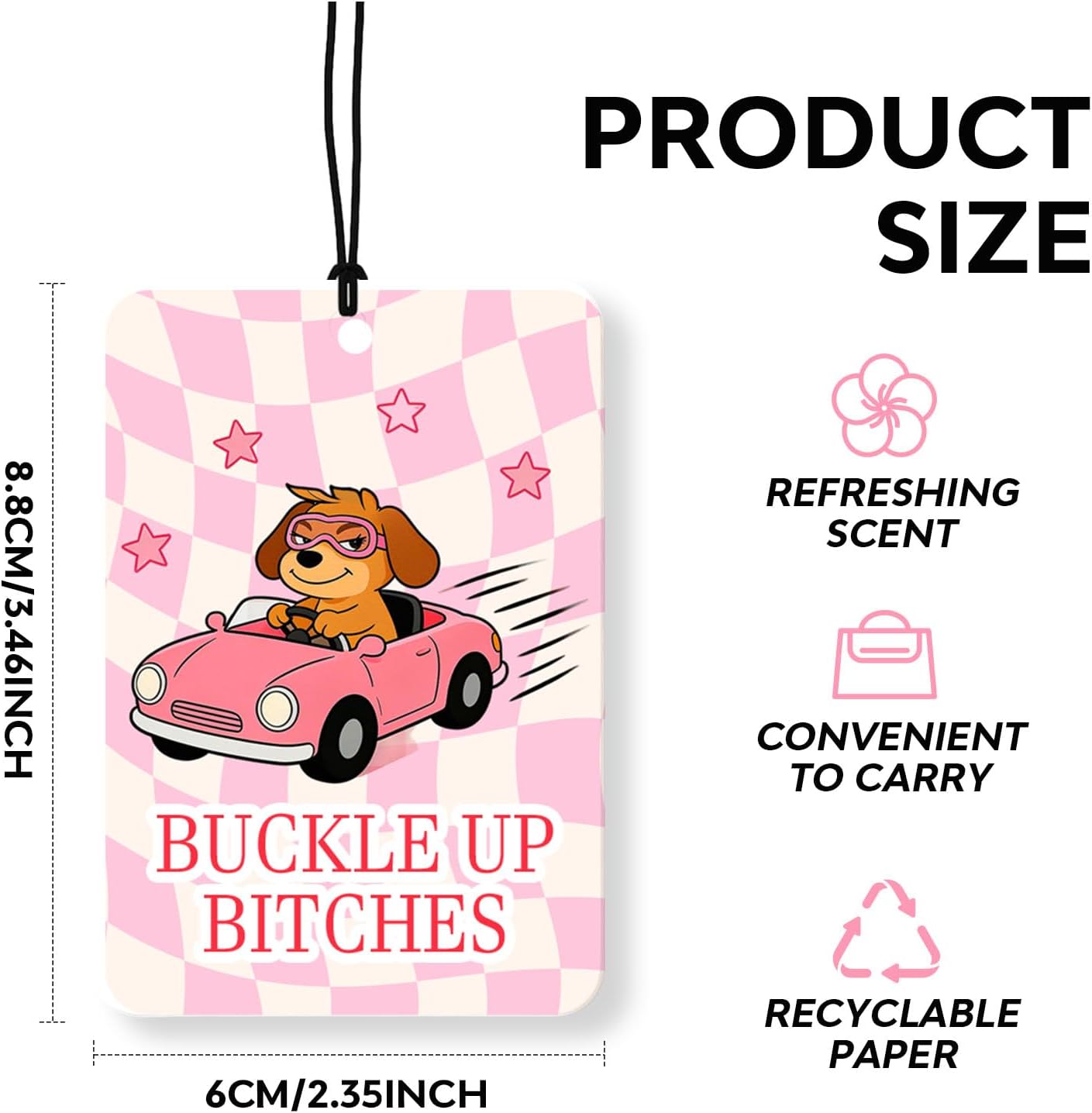 Funny Car Air Freshener 4 Pack,Animal Hanging Air Fresheners with Possum,Cat,Dog & Capybara