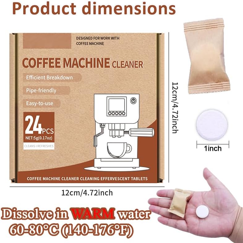 Miniatura 3 de Tabletas limpiadoras de cafetera, potente descalcificación y desodorización para todas las cafeteras, máquinas de café expreso y dispositivos de una