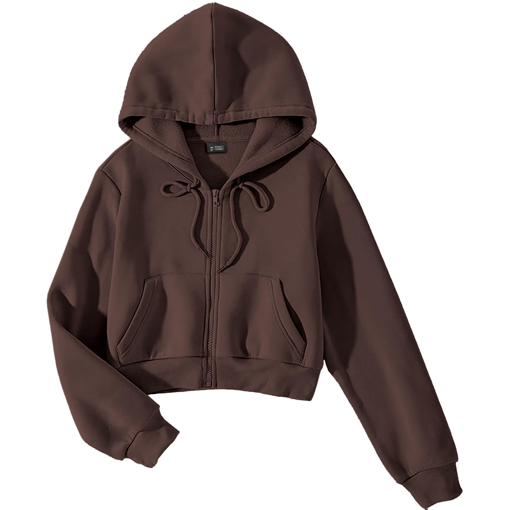 Soft Fleece Crop Zipper Hoodie for Girls and Womens Sweatshirt-image-16