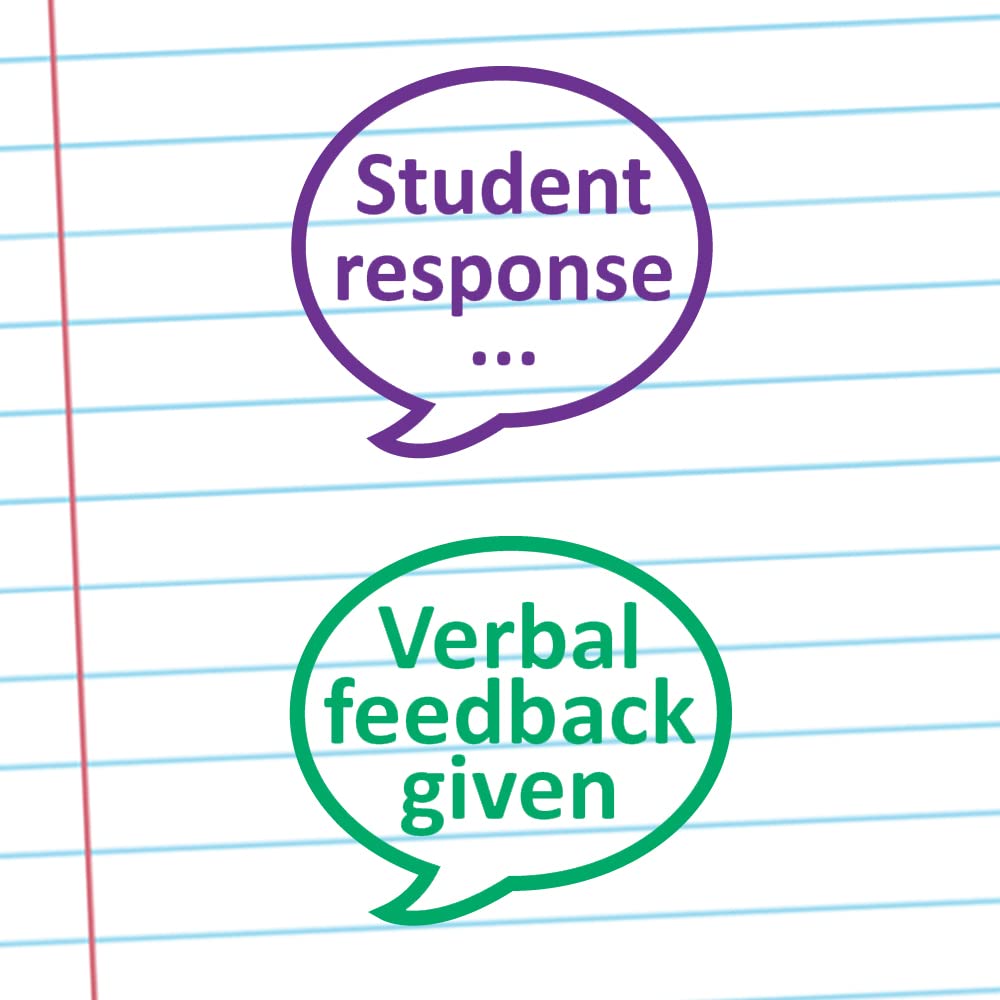 Classroom Capers Verbal Feedback Given, Student Response Teacher Stamps. 2 Stamp Set. Reinkable. 22Mm