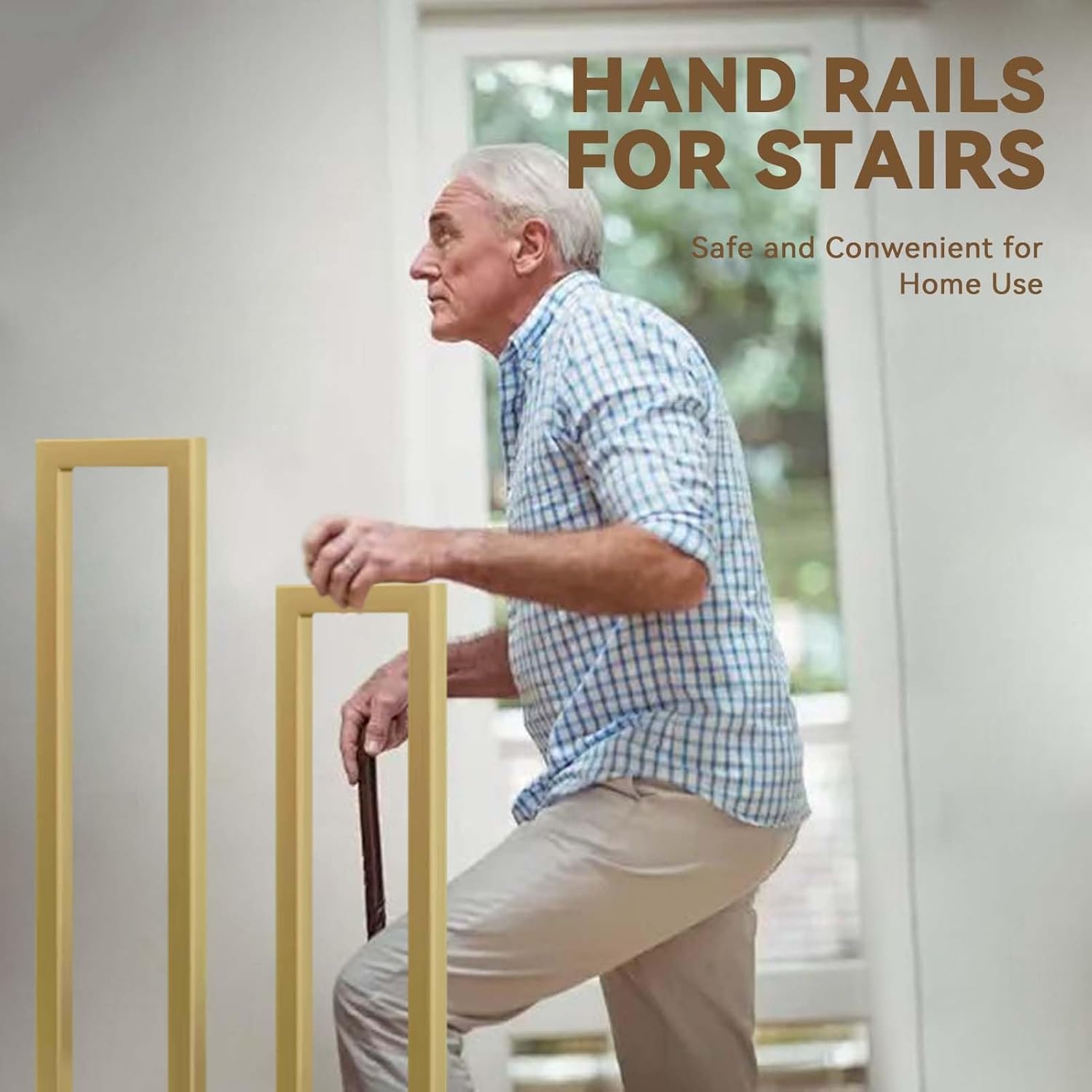 Fencing Railings Hand Rails for Indoor Stair Railing Kit, Industrial Retro Iron Handrail Fit 1 Steps, Non-Slip Staircase Balusters Outdoor Gardens Porch Railing Kit(55cm(1.8ft))